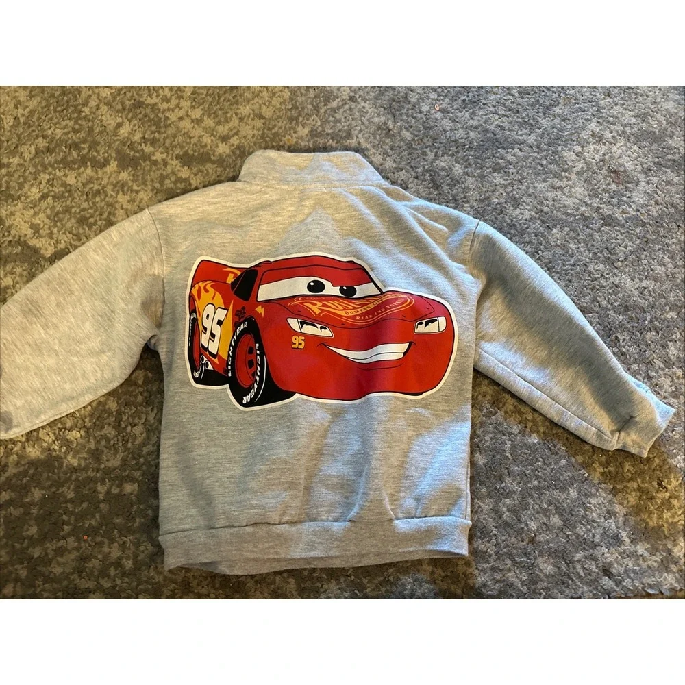 Disney Pixar Lightning McQueen Cars Grey Sweatshirt Boys Size 4